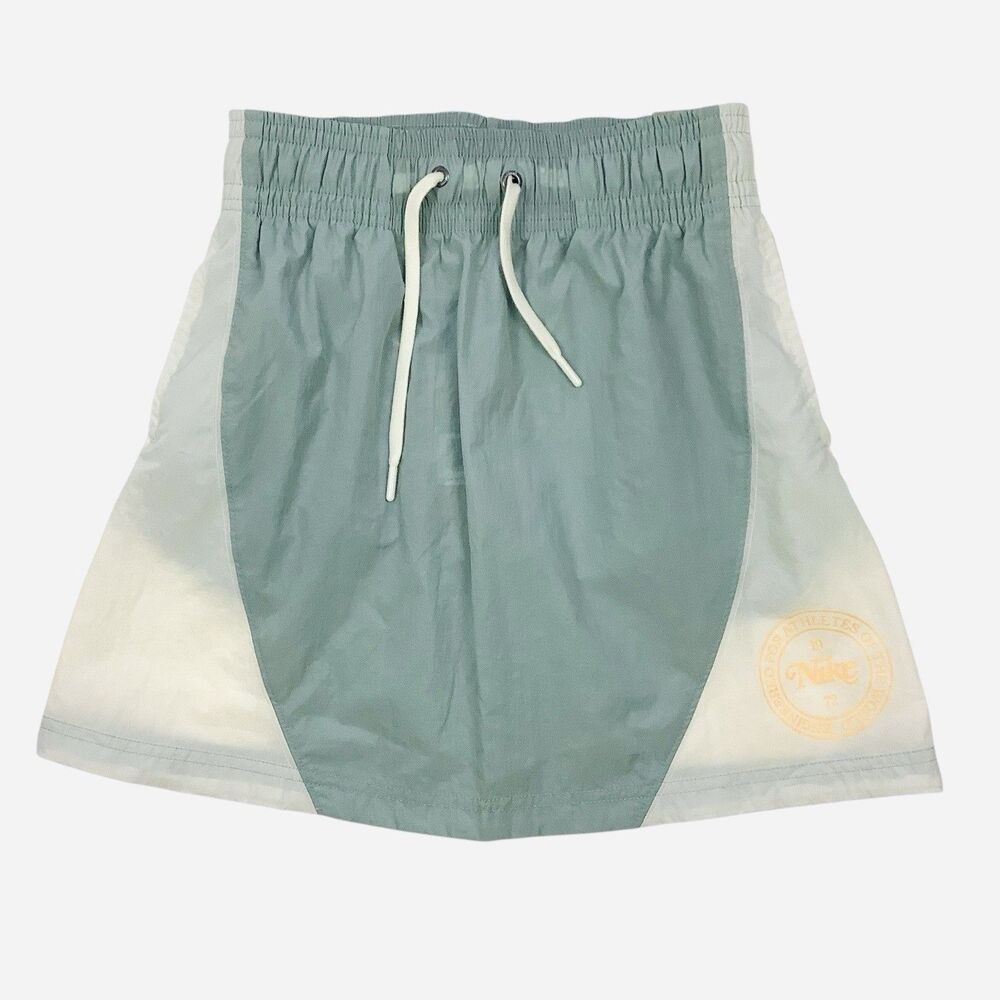 Nike Heritage Elastic Waist Nylon Mini Skirt Sage Cream XS Blockette Gorpcore